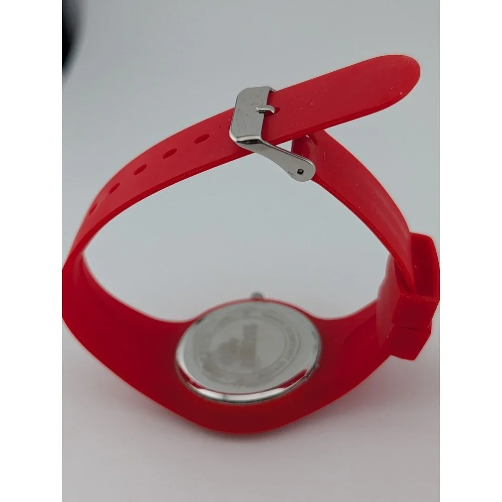SKMEI Men's Watch 39mm Case Red Silicone Band- New Battery